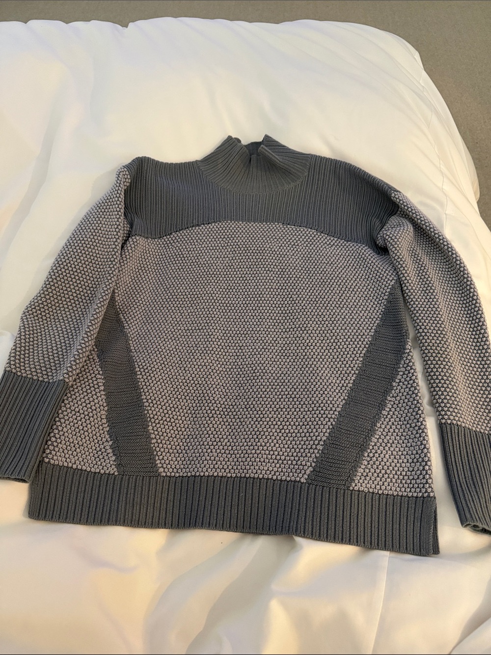 lululemon athletica Two-Tone Grey Mock Neck Sweater